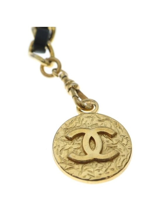 Chanel Quilted CC Logo Chain Belt Black Gold main image 6